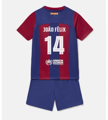 Maillot de foot Barcelona Joao Felix #14 Domicile enfant 2023-24 Manches Courte (+ pantalon court)